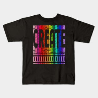 Create with Crayons in Rainbow Color Kids T-Shirt